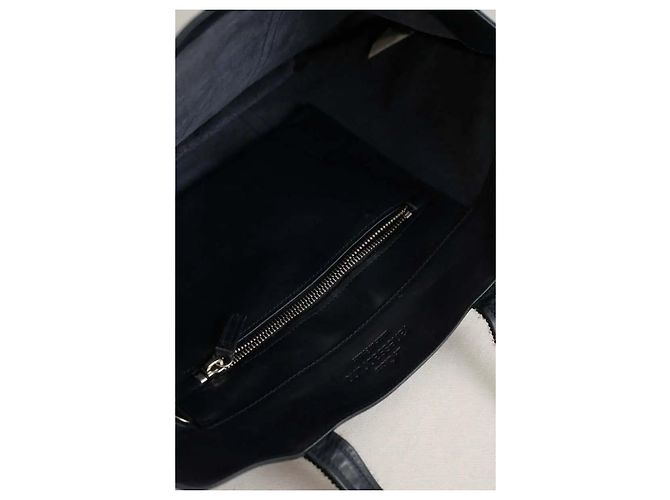 Bolsa Tote Vanessa Bruno em couro azul marinho - vista 5