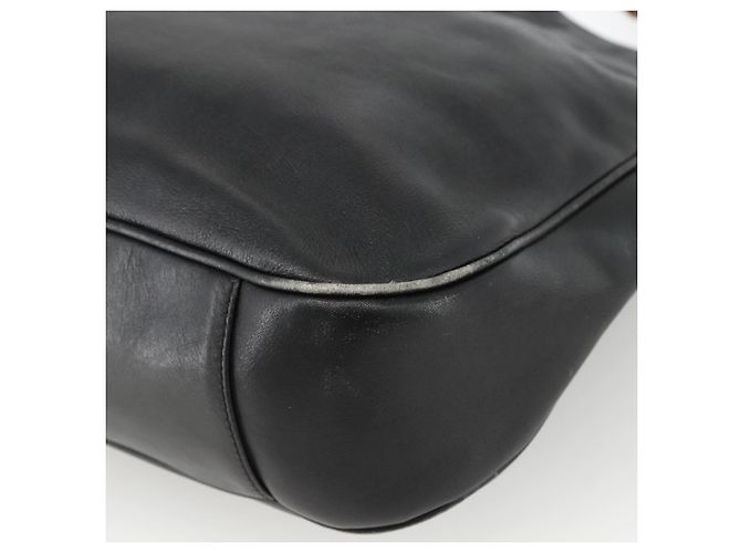 Borsa a Spalla in Pelle Gucci Bamboo Nera e Dorata Auth 173820 Nero D'oro - vista 12