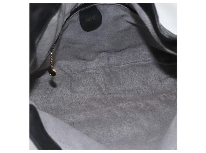 Borsa a Spalla in Pelle Gucci Bamboo Nera e Dorata Auth 173820 Nero D'oro - vista 15