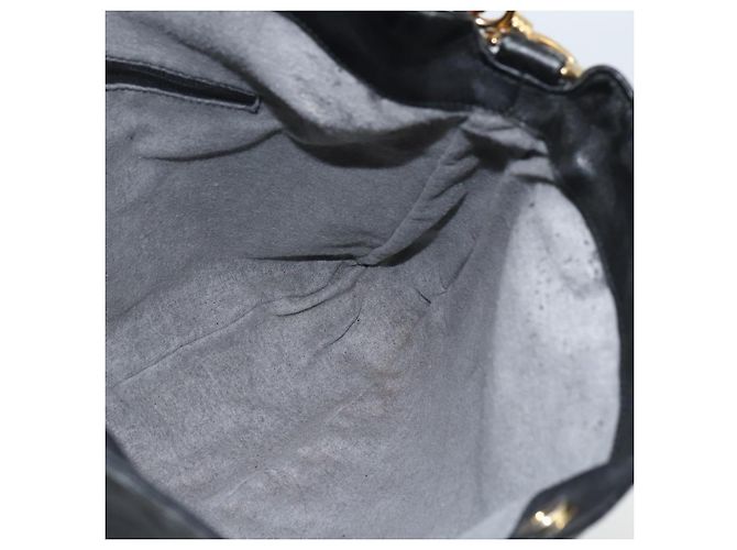 Borsa a Spalla in Pelle Gucci Bamboo Nera e Dorata Auth 173820 Nero D'oro - vista 16