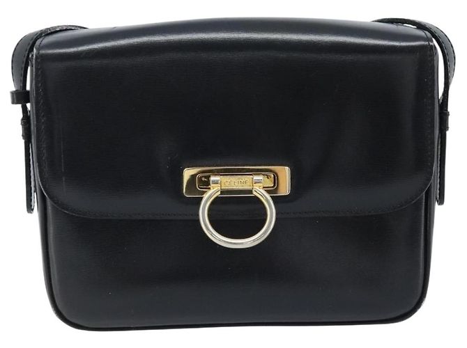 Céline Borsa a Spalla Gancini in Pelle Nera e Oro Auth ep13660 Nero D'oro - vista 13