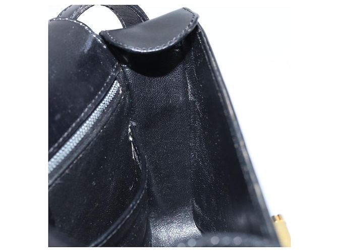 Céline Borsa a Spalla Gancini in Pelle Nera e Oro Auth ep13660 Nero D'oro - vista 20