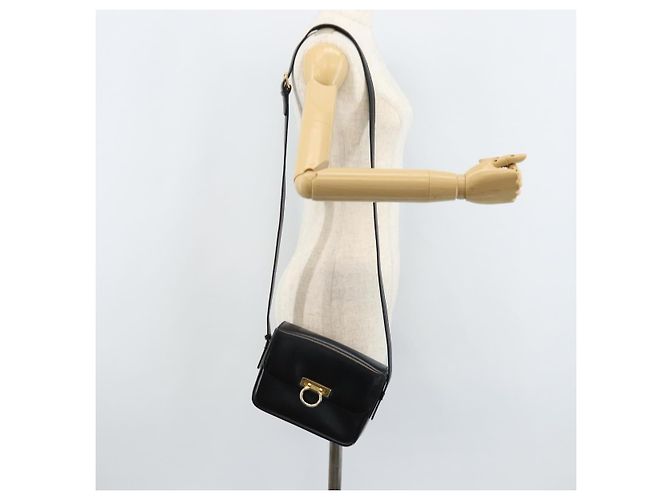 Céline Borsa a Spalla Gancini in Pelle Nera e Oro Auth ep13660 Nero D'oro - vista 25