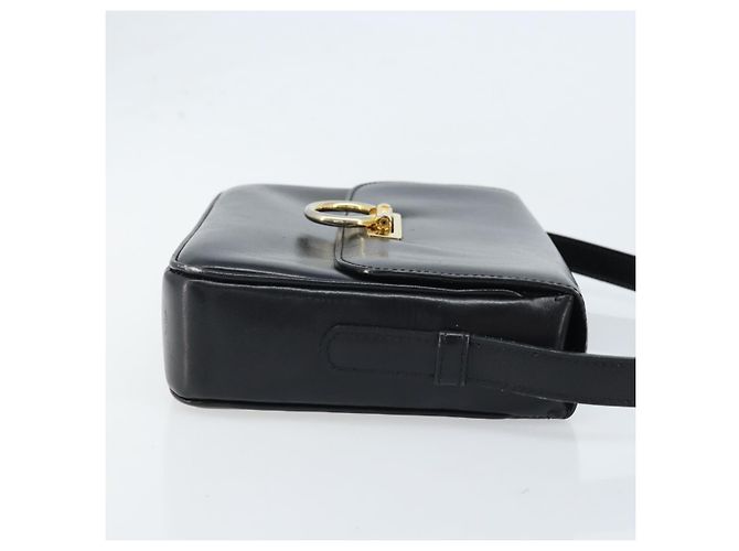 Céline Borsa a Spalla Gancini in Pelle Nera e Oro Auth ep13660 Nero D'oro - vista 3