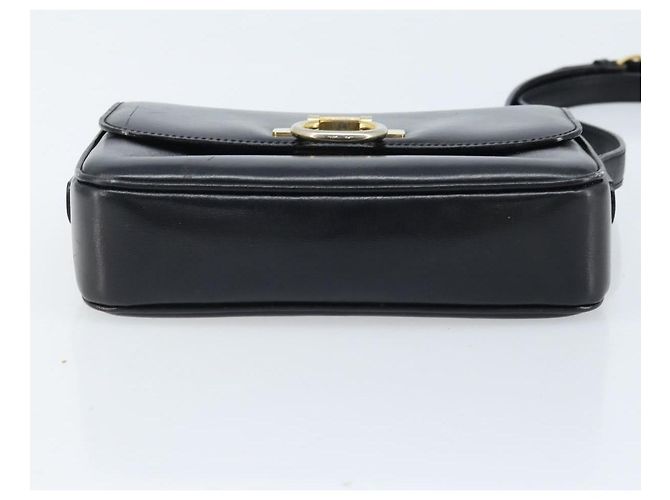 Céline Borsa a Spalla Gancini in Pelle Nera e Oro Auth ep13660 Nero D'oro - vista 5