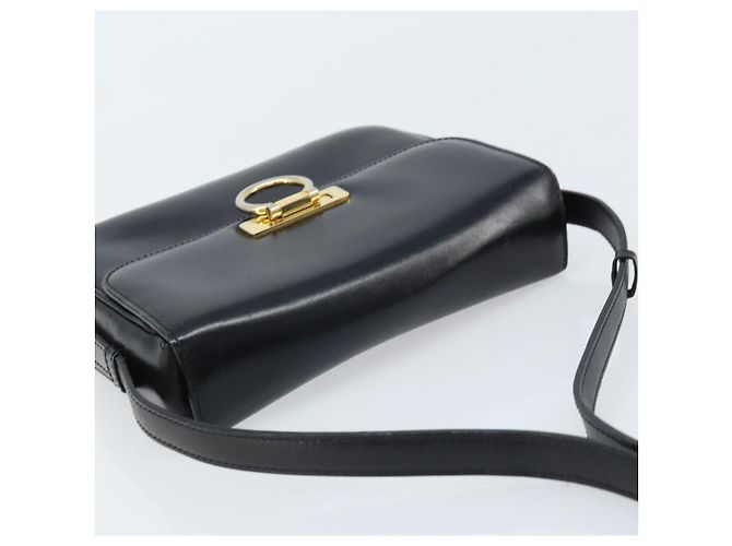 Céline Borsa a Spalla Gancini in Pelle Nera e Oro Auth ep13660 Nero D'oro - vista 6