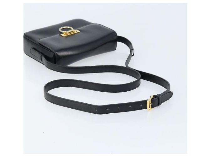 Céline Borsa a Spalla Gancini in Pelle Nera e Oro Auth ep13660 Nero D'oro - vista 7