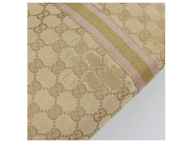 Gucci Borsa tote in tela GG Sherry Line beige e oro 137396 Auth 166223 D'oro - vista 14