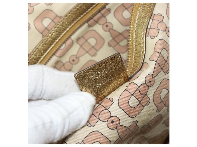 Gucci Borsa tote in tela GG Sherry Line beige e oro 137396 Auth 166223 D'oro - vista 22