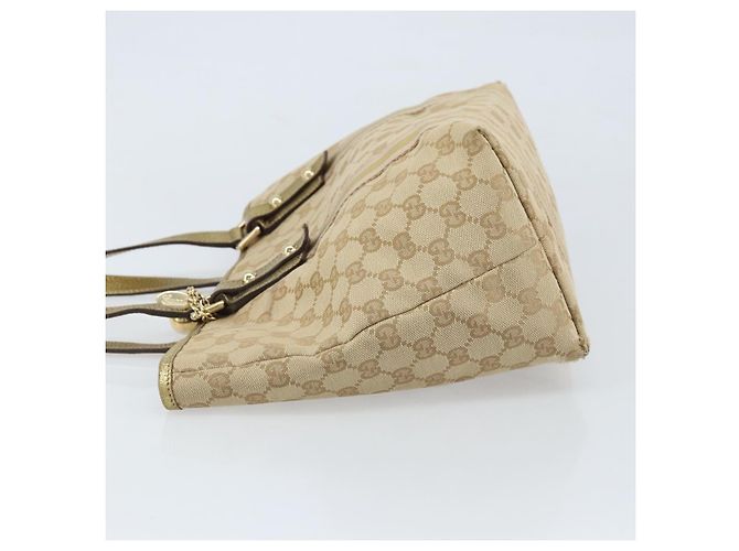 Gucci Borsa tote in tela GG Sherry Line beige e oro 137396 Auth 166223 D'oro - vista 5