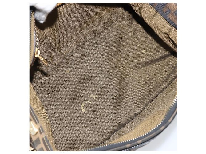 Sac à bandoulière en toile Zucca FENDI marron noir Auth LNZ068 - vue 10