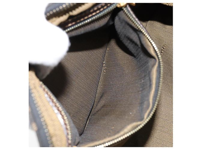 Sac à bandoulière en toile Zucca FENDI marron noir Auth LNZ068 - vue 11