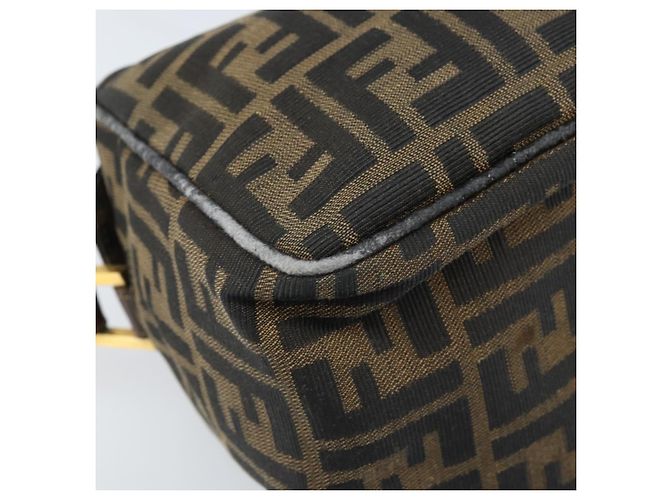 Sac à bandoulière en toile Zucca FENDI marron noir Auth LNZ068 - vue 15