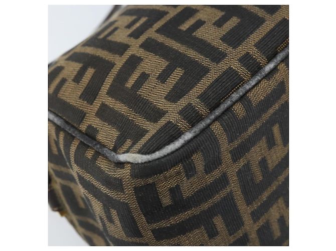 Sac à bandoulière en toile Zucca FENDI marron noir Auth LNZ068 - vue 17