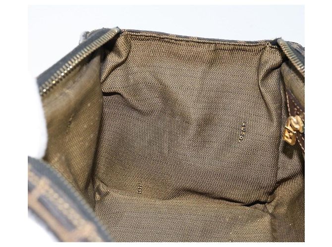 Sac à bandoulière en toile Zucca FENDI marron noir Auth LNZ068 - vue 21