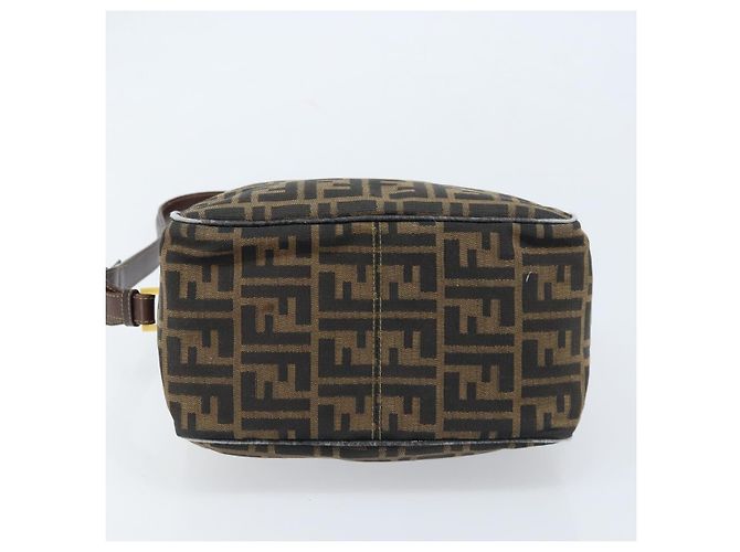 Sac à bandoulière en toile Zucca FENDI marron noir Auth LNZ068 - vue 5