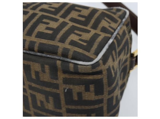 Sac à bandoulière en toile Zucca FENDI marron noir Auth LNZ068 - vue 8