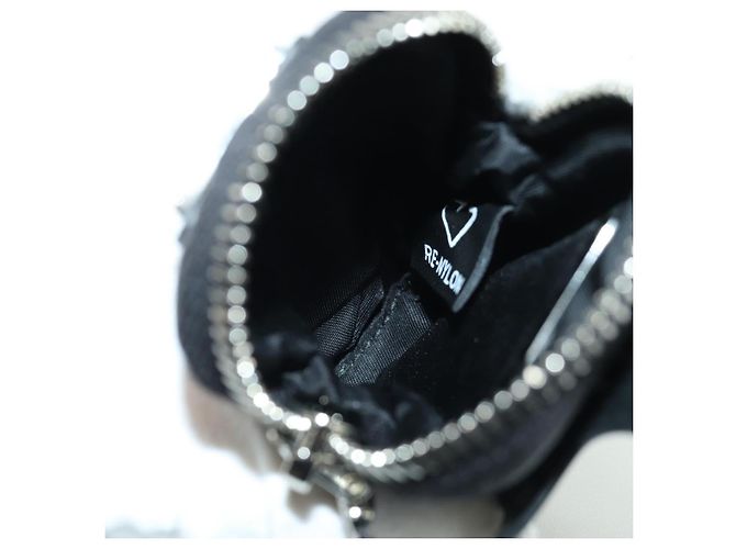 Custodia per telefono PRADA in nylon nero argento autentica 172423M - vista 10