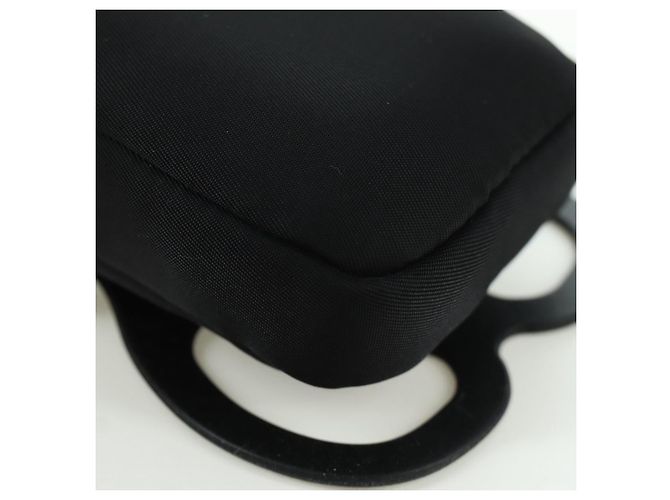 Custodia per telefono PRADA in nylon nero argento autentica 172423M - vista 15