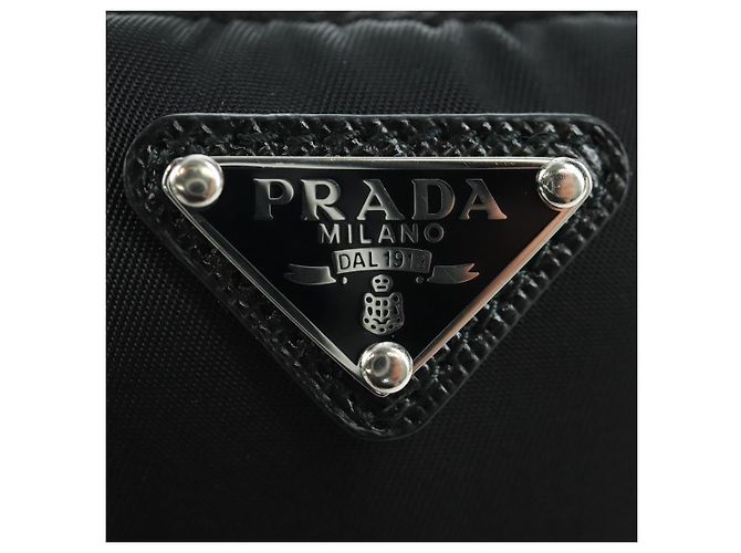 Custodia per telefono PRADA in nylon nero argento autentica 172423M - vista 19