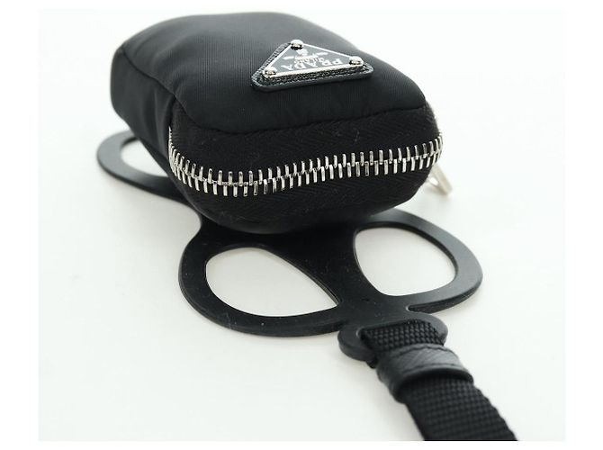 Custodia per telefono PRADA in nylon nero argento autentica 172423M - vista 6