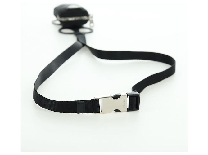 Custodia per telefono PRADA in nylon nero argento autentica 172423M - vista 7