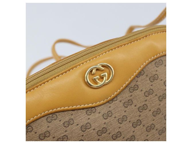 Gucci Borsa a Spalla Micro GG Supreme PVC Beige Oro 007 49 0819 Auth 173835 D'oro - vista 14