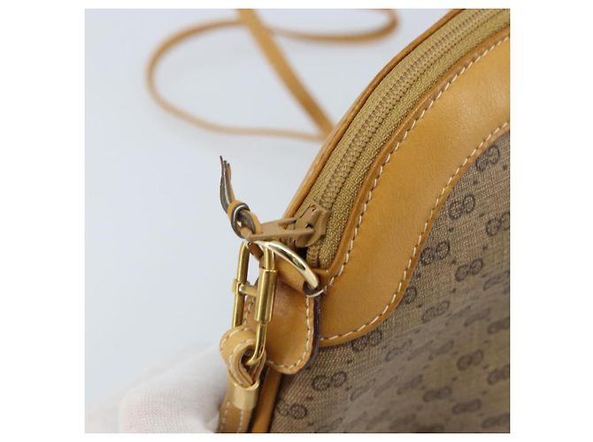 Gucci Borsa a Spalla Micro GG Supreme PVC Beige Oro 007 49 0819 Auth 173835 D'oro - vista 15