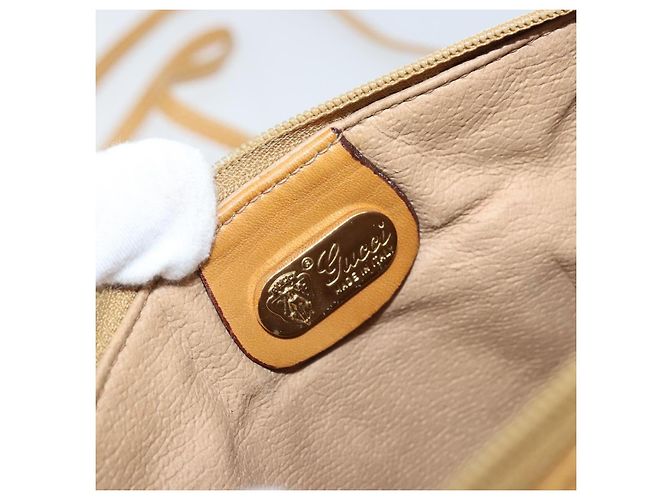 Gucci Borsa a Spalla Micro GG Supreme PVC Beige Oro 007 49 0819 Auth 173835 D'oro - vista 16
