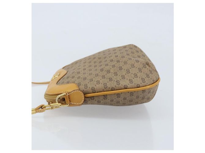 Gucci Borsa a Spalla Micro GG Supreme PVC Beige Oro 007 49 0819 Auth 173835 D'oro - vista 5
