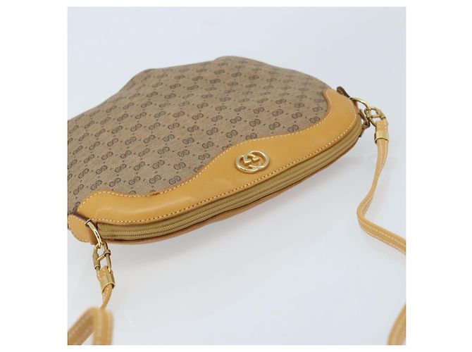 Gucci Borsa a Spalla Micro GG Supreme PVC Beige Oro 007 49 0819 Auth 173835 D'oro - vista 6