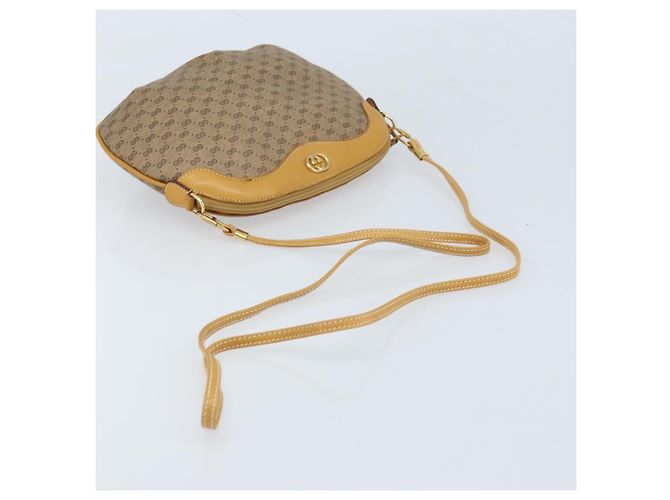 Gucci Borsa a Spalla Micro GG Supreme PVC Beige Oro 007 49 0819 Auth 173835 D'oro - vista 7