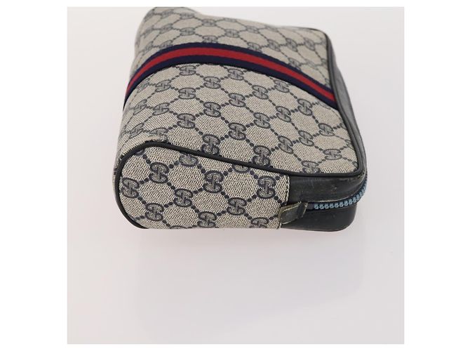 GUCCI GG Supreme GG Canvas Handtasche PVC Canvas 2 Set Navy Beige Auth fm5165 Marineblau - Ansicht 12