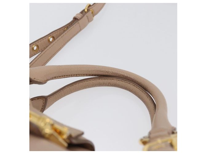 Borsa a mano Miu Miu in pelle 2 in 1 rosa oro Auth ka2936 D'oro - vista 15