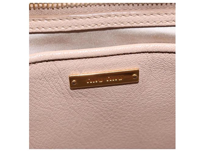Borsa a mano Miu Miu in pelle 2 in 1 rosa oro Auth ka2936 D'oro - vista 22