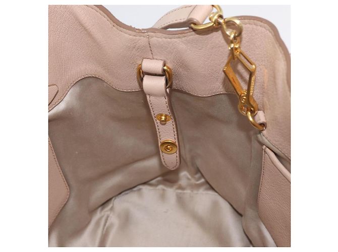 Borsa a mano Miu Miu in pelle 2 in 1 rosa oro Auth ka2936 D'oro - vista 23