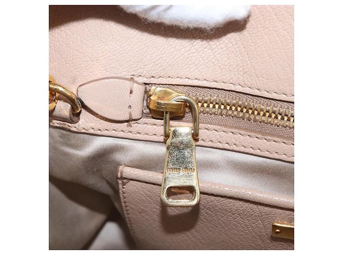 Borsa a mano Miu Miu in pelle 2 in 1 rosa oro Auth ka2936 D'oro - vista 26