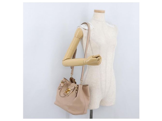 Borsa a mano Miu Miu in pelle 2 in 1 rosa oro Auth ka2936 D'oro - vista 29