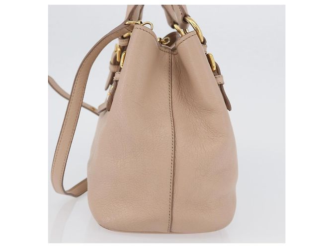 Borsa a mano Miu Miu in pelle 2 in 1 rosa oro Auth ka2936 D'oro - vista 3