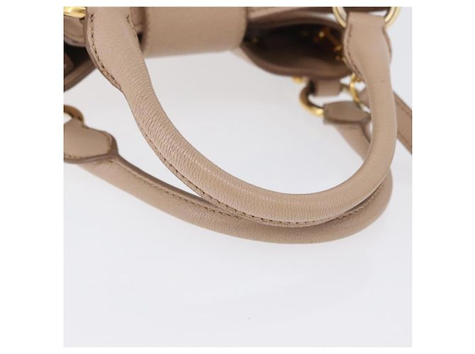 Borsa a mano Miu Miu in pelle 2 in 1 rosa oro Auth ka2936 D'oro - vista 7