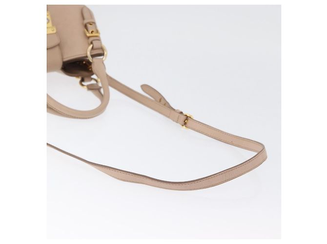 Borsa a mano Miu Miu in pelle 2 in 1 rosa oro Auth ka2936 D'oro - vista 8