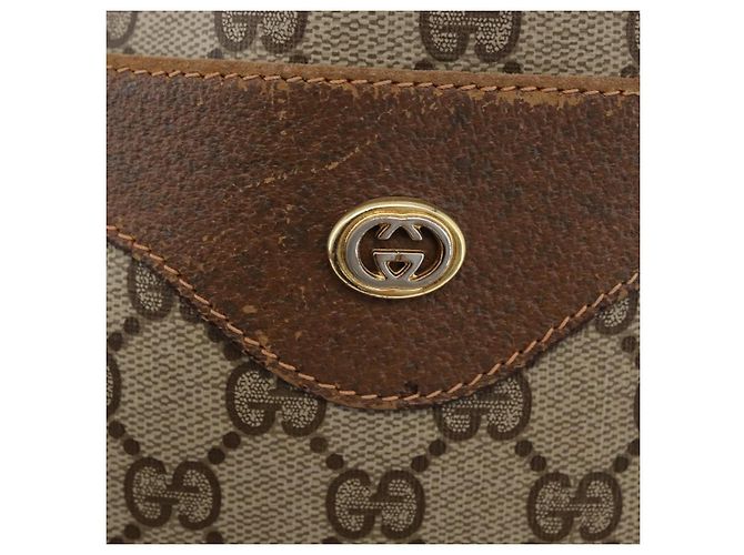 Borsa tote in PVC beige GG Supreme Web Sherry Line di GUCCI 89 02 003 Auth BA10945 - vista 15