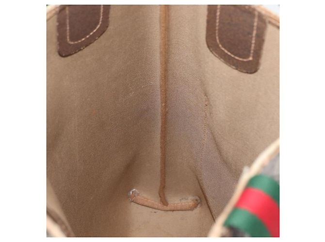 Borsa tote in PVC beige GG Supreme Web Sherry Line di GUCCI 89 02 003 Auth BA10945 - vista 18