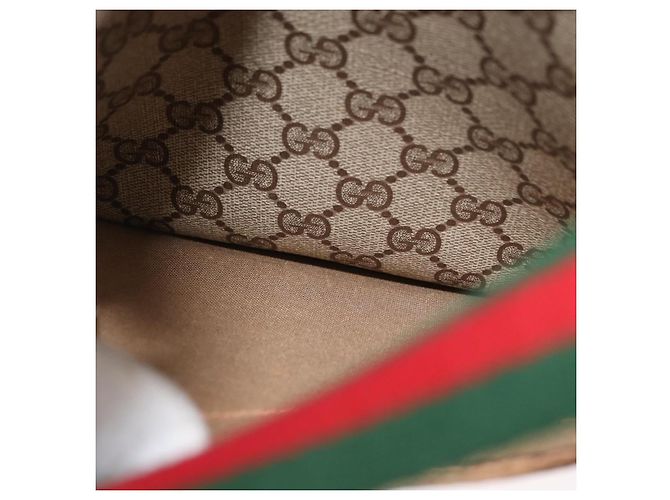 Borsa tote in PVC beige GG Supreme Web Sherry Line di GUCCI 89 02 003 Auth BA10945 - vista 20