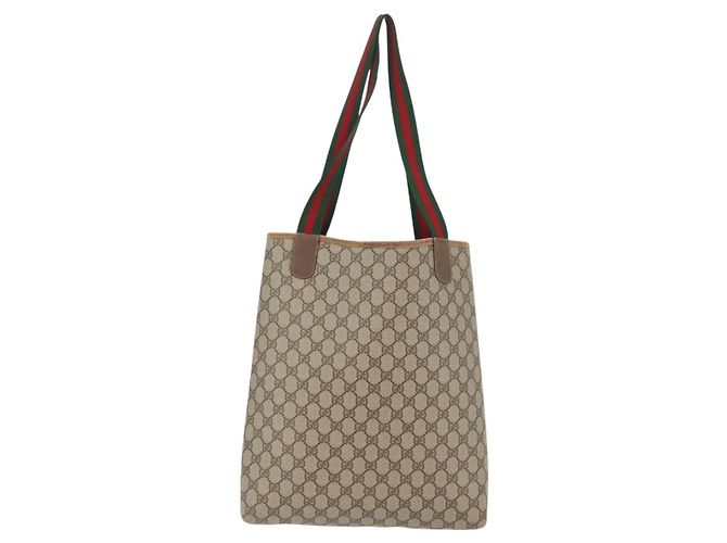 Borsa tote in PVC beige GG Supreme Web Sherry Line di GUCCI 89 02 003 Auth BA10945 - vista 3