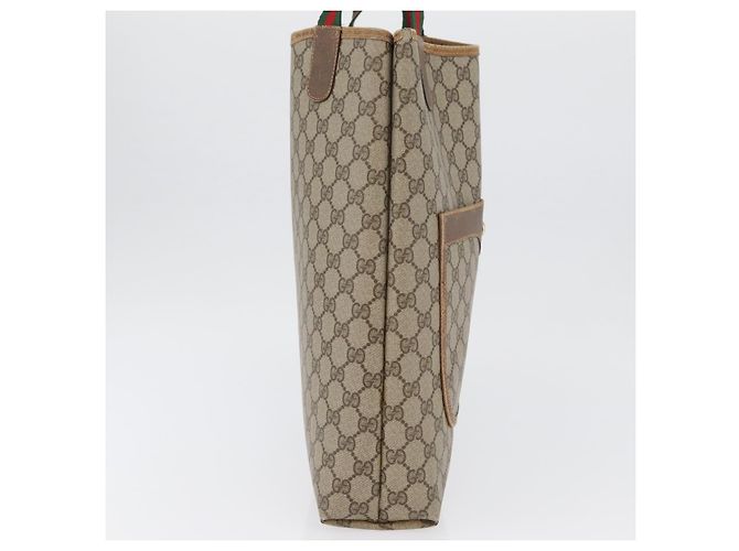 Borsa tote in PVC beige GG Supreme Web Sherry Line di GUCCI 89 02 003 Auth BA10945 - vista 5