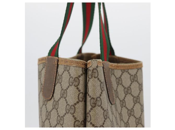 Borsa tote in PVC beige GG Supreme Web Sherry Line di GUCCI 89 02 003 Auth BA10945 - vista 6