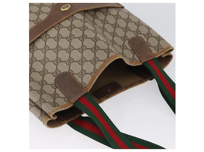 Borsa tote in PVC beige GG Supreme Web Sherry Line di GUCCI 89 02 003 Auth BA10945 - vista 7