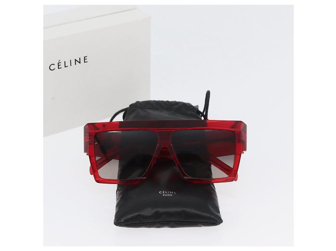 Céline Gafas de sol CELINE de plástico Rojo Auth BA11298 Roja - vista 12