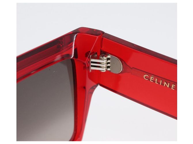 Céline Gafas de sol CELINE de plástico Rojo Auth BA11298 Roja - vista 8